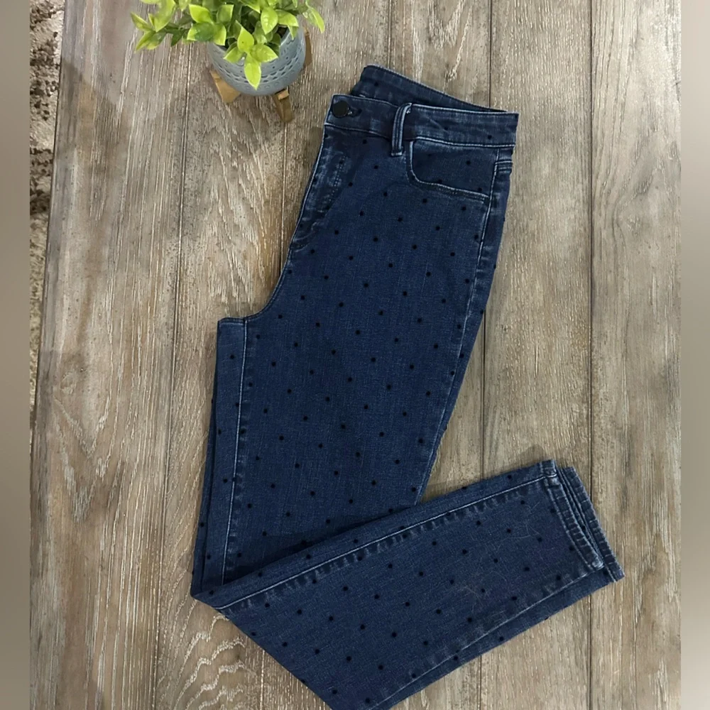 Talbots Flawless Dark Blue Polka Dot Jeans - Picture 11 of 11